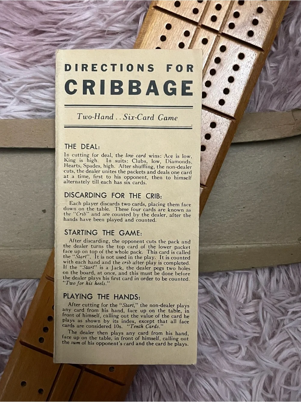 Vintage Milton Bradley Cribbage Board and pegs